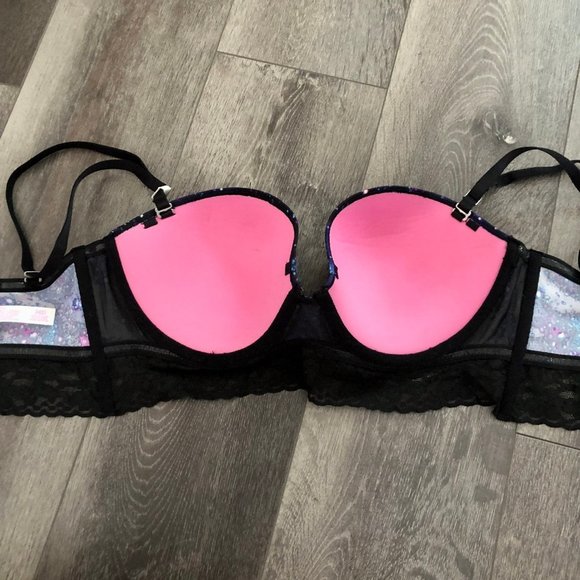 NWT Victoria's Secret VS PINK 34D Galaxy Multi Way Bustier Bra with Lace - Picture 8 of 12